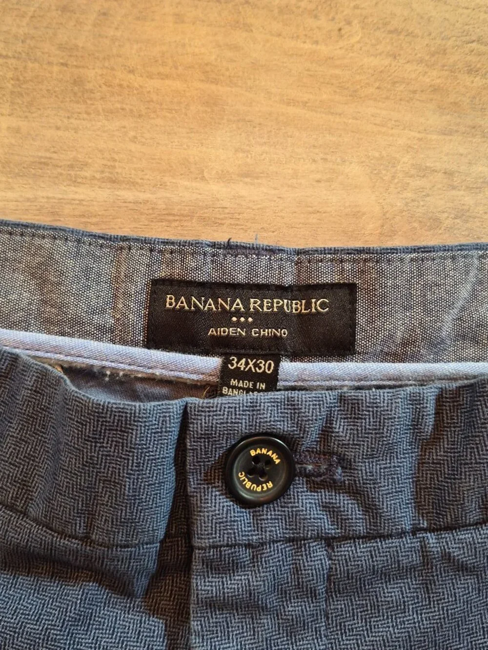 Banana Republic Aiden Chino Pants Men's 34x30 Blue Straight Leg
